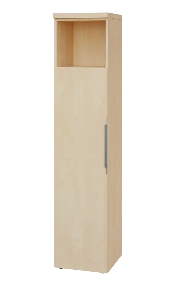 SIN 5 - 4DN kancelářská skříň, 1-dveřová/nika, levá, 1820x400x400, bříza světlá